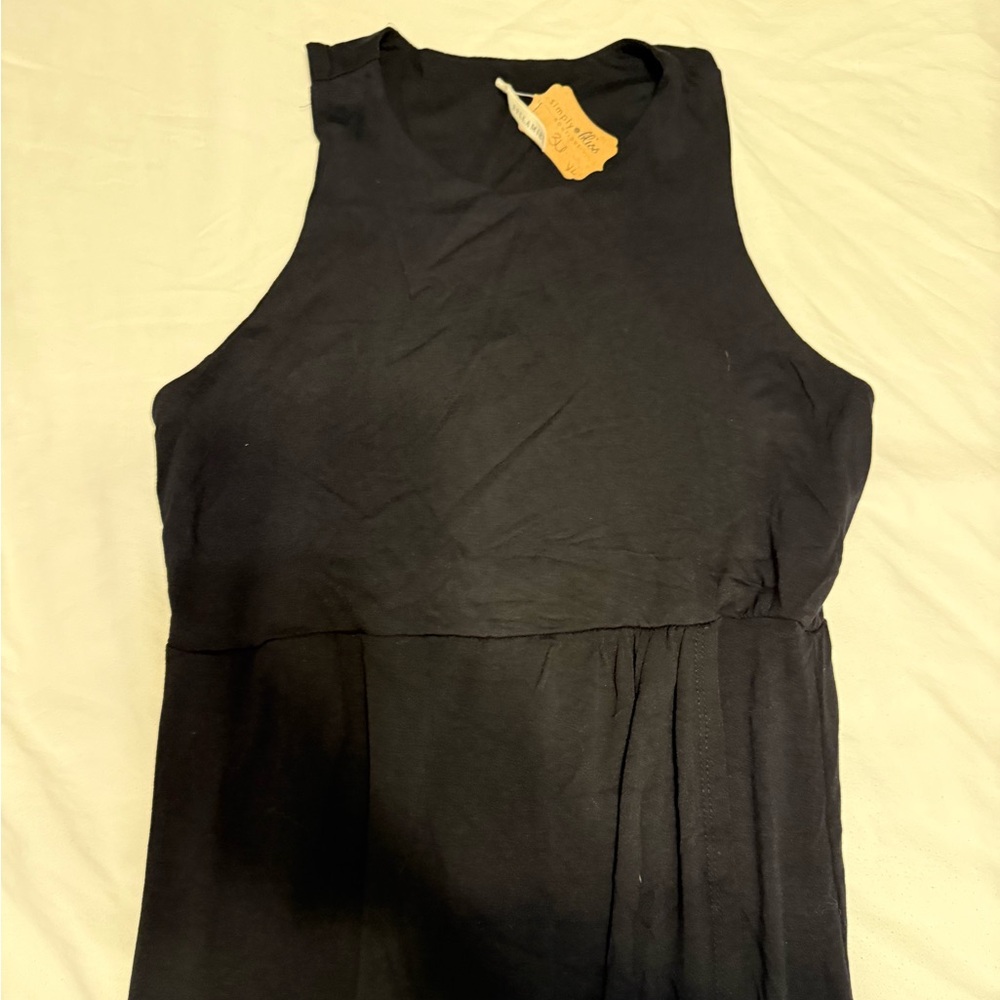 Black maxi dress with tulip bottom cut size XL sleeveless